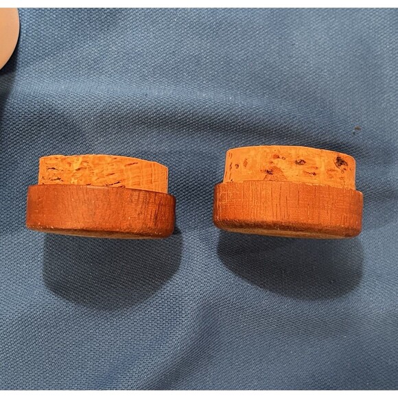 Vtg MCM Spice Wood Porcelain Jars Japan 1960s Lagardo Tackett Style Replacements - Picture 7 of 8